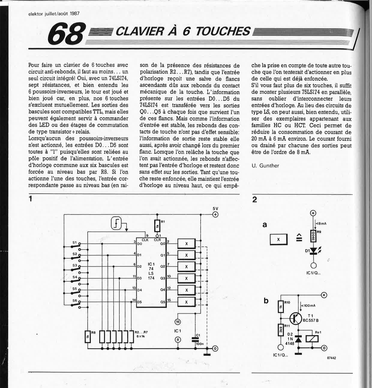 clavier à 6 touches