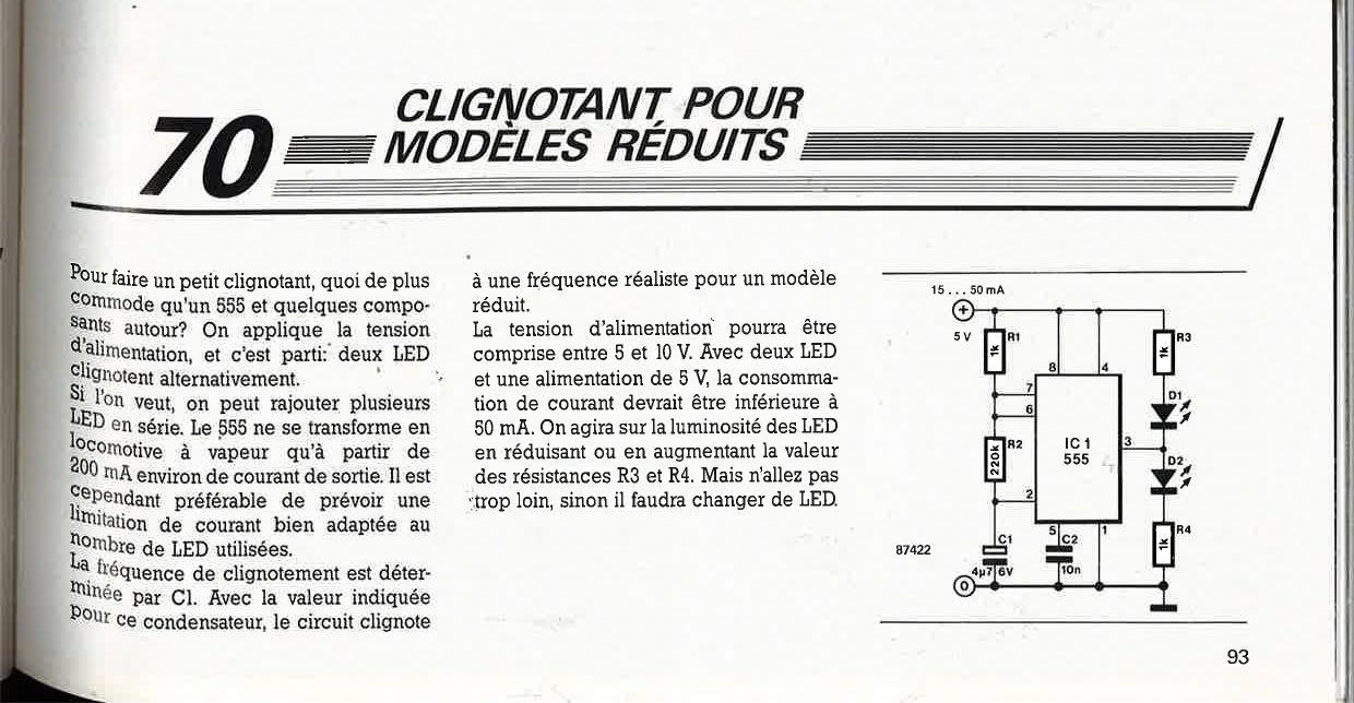 clignotant pour modèles réduit