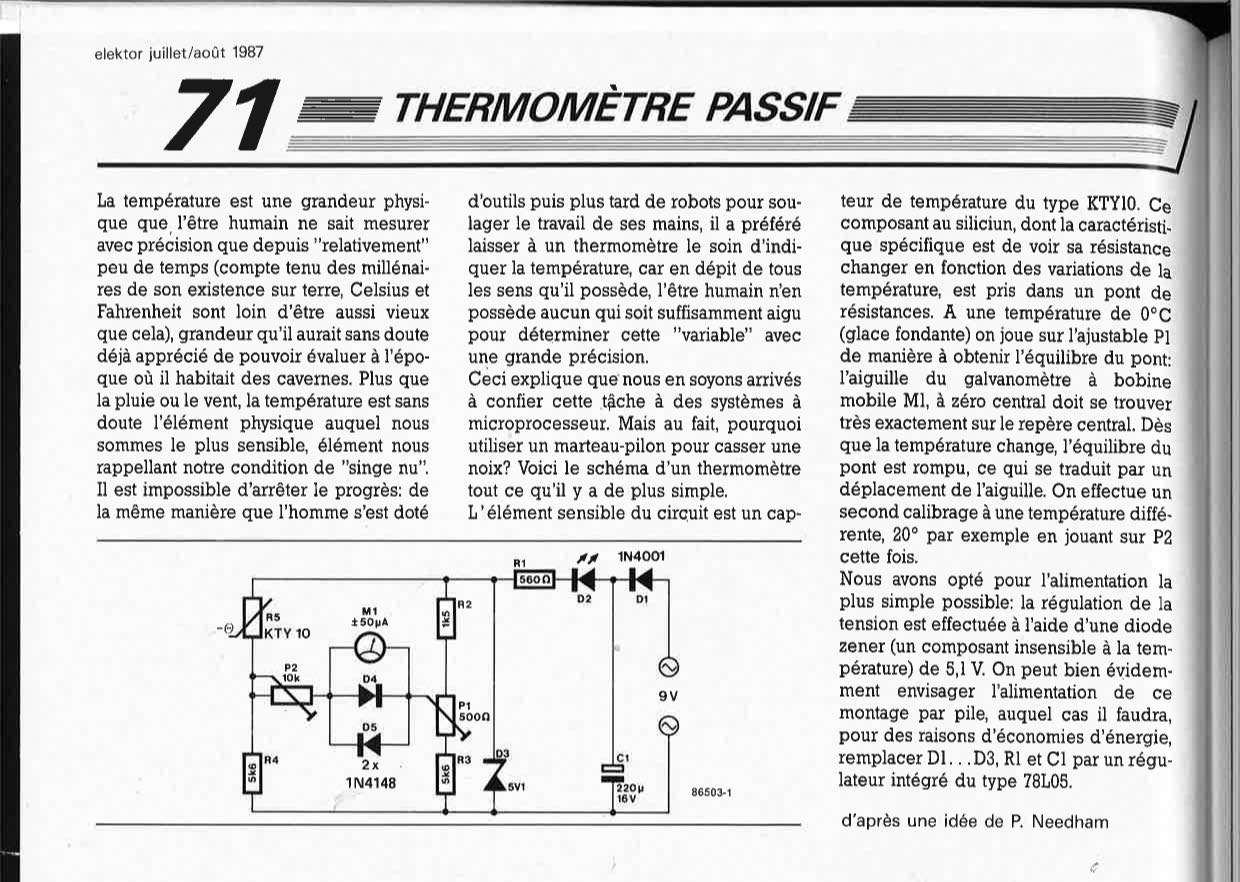 thermomètre passif