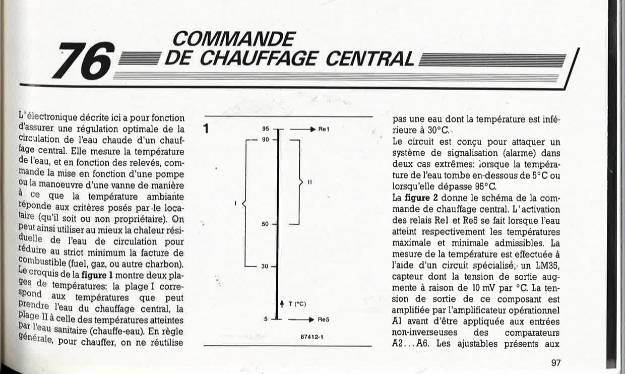 commande de chauffage central