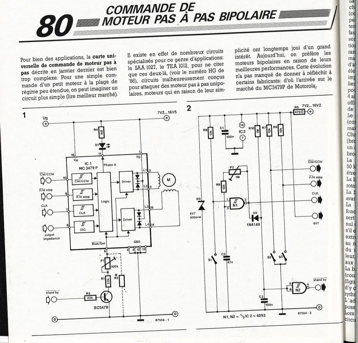 commande de moteur pas à pas bipolaire