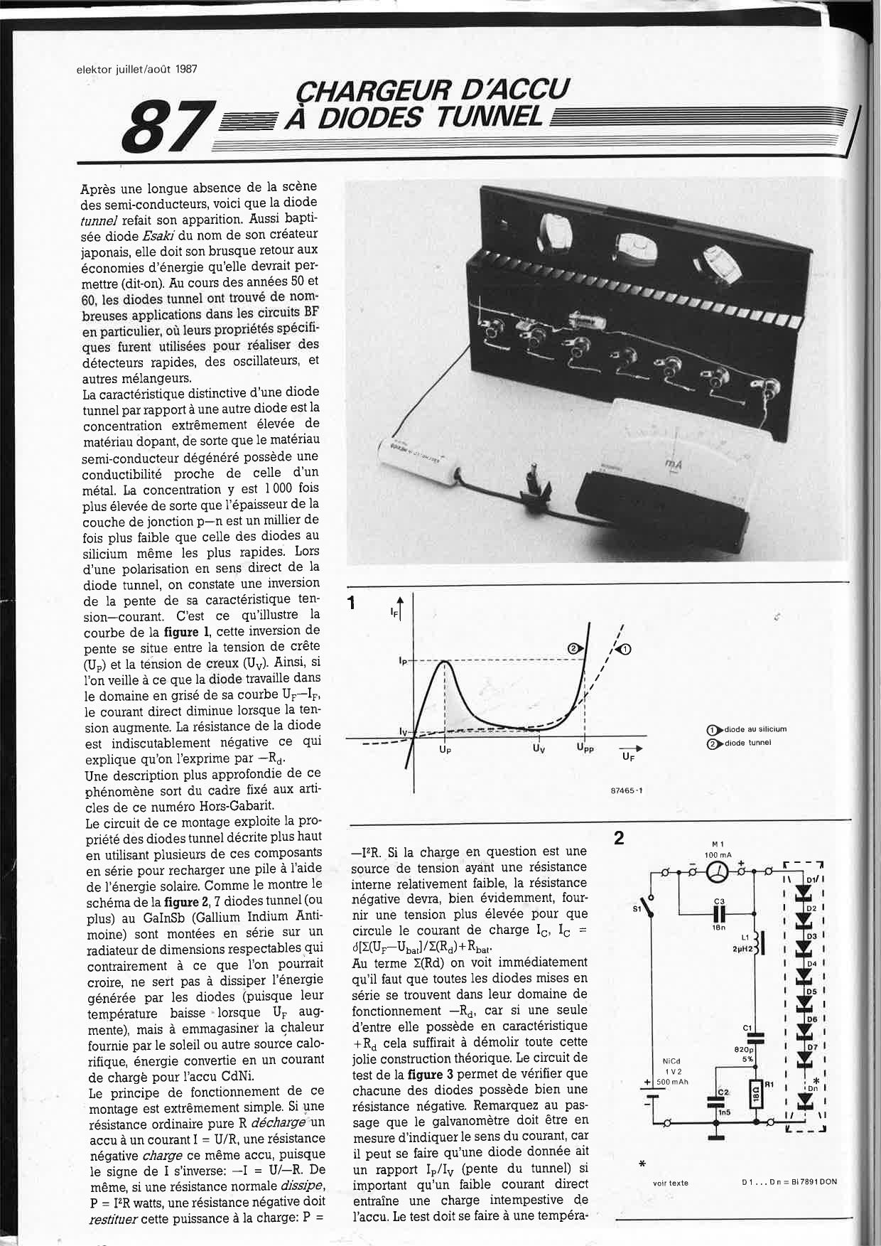 chargeur d`accu à diodes tunnel