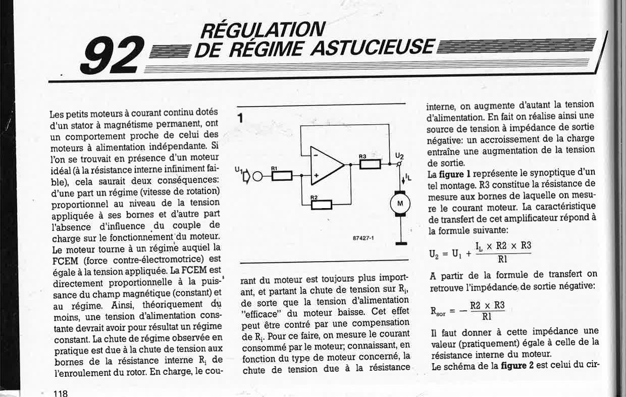 régulation de régime astucieuse