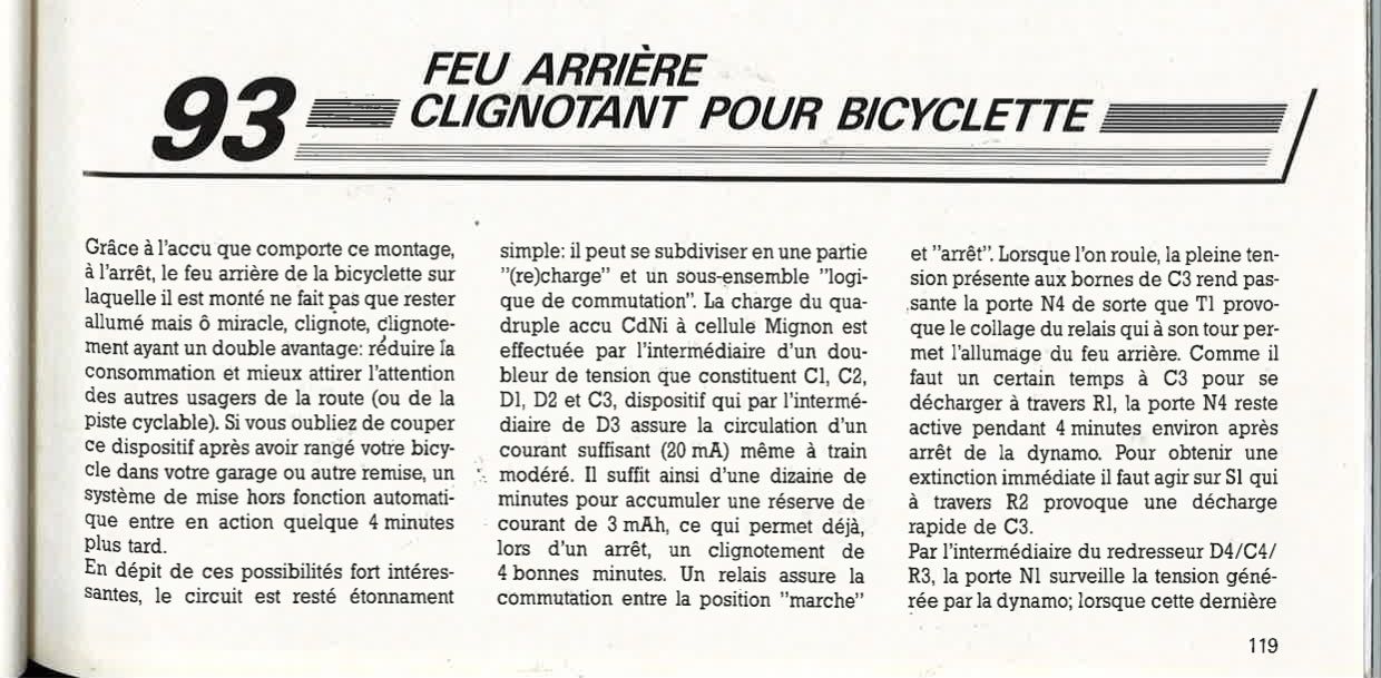 feu arrière clignotant pour bicyclette