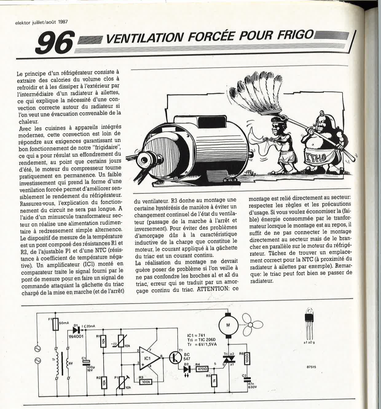 ventilation forcée pour réfrigérateur