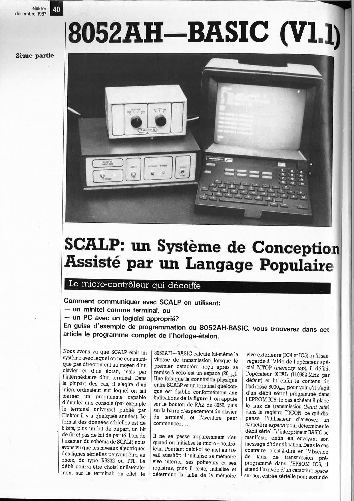 SCALP • 8052AH-BASIC (2ème partie)
