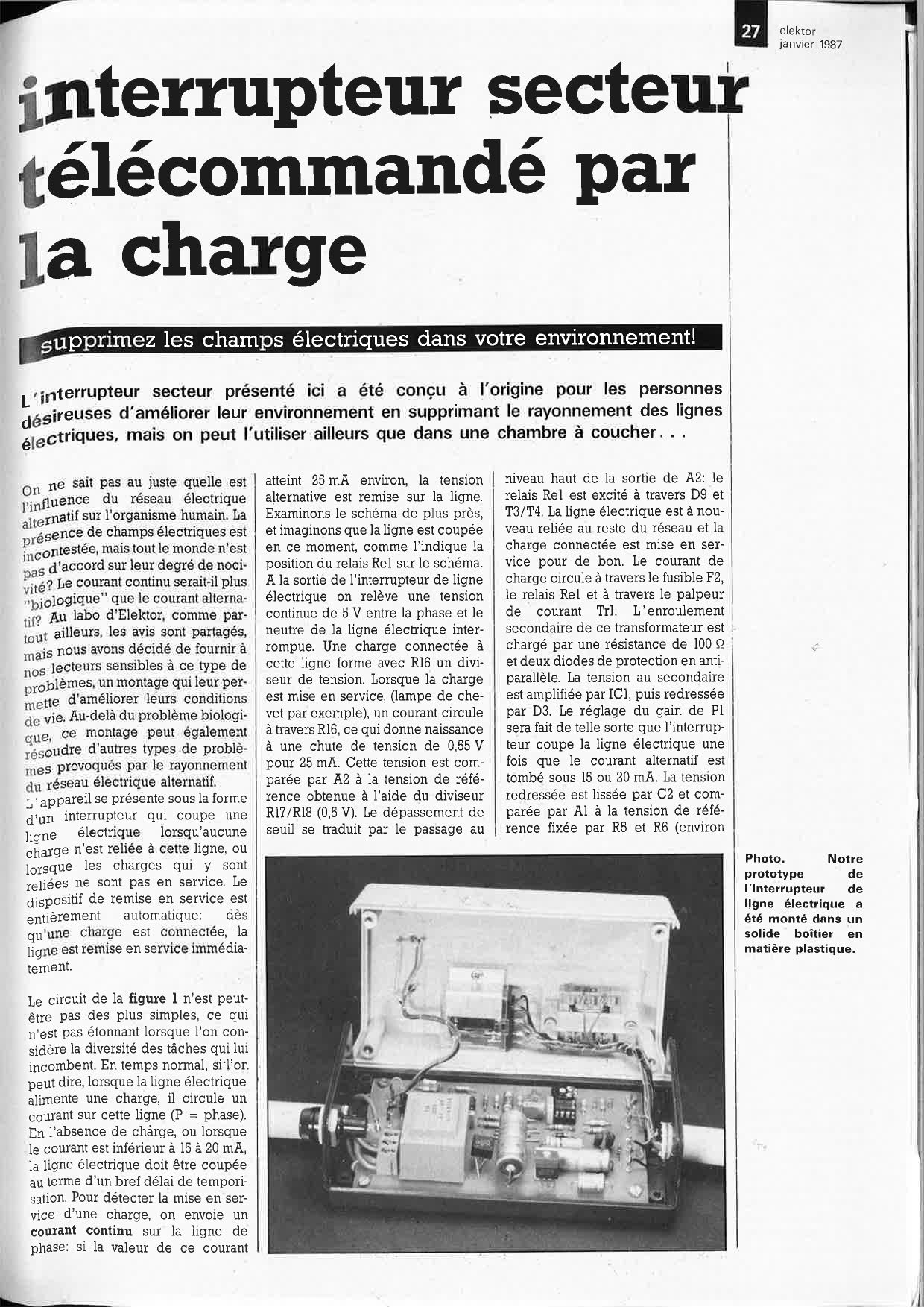 ·:nterrupteur secteur télécommandé par 1a charge