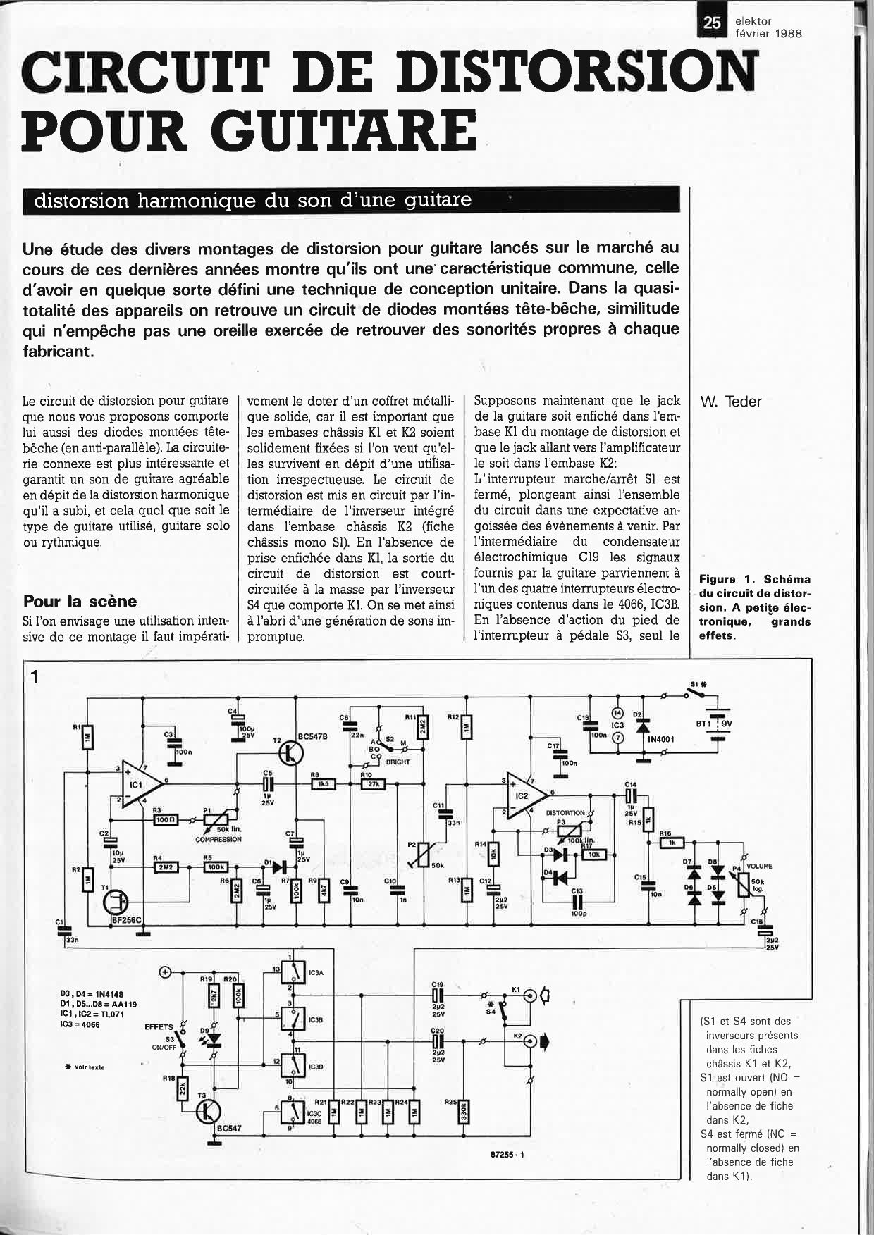 CIRCUIT DE DISTORSION POUR GUITARE