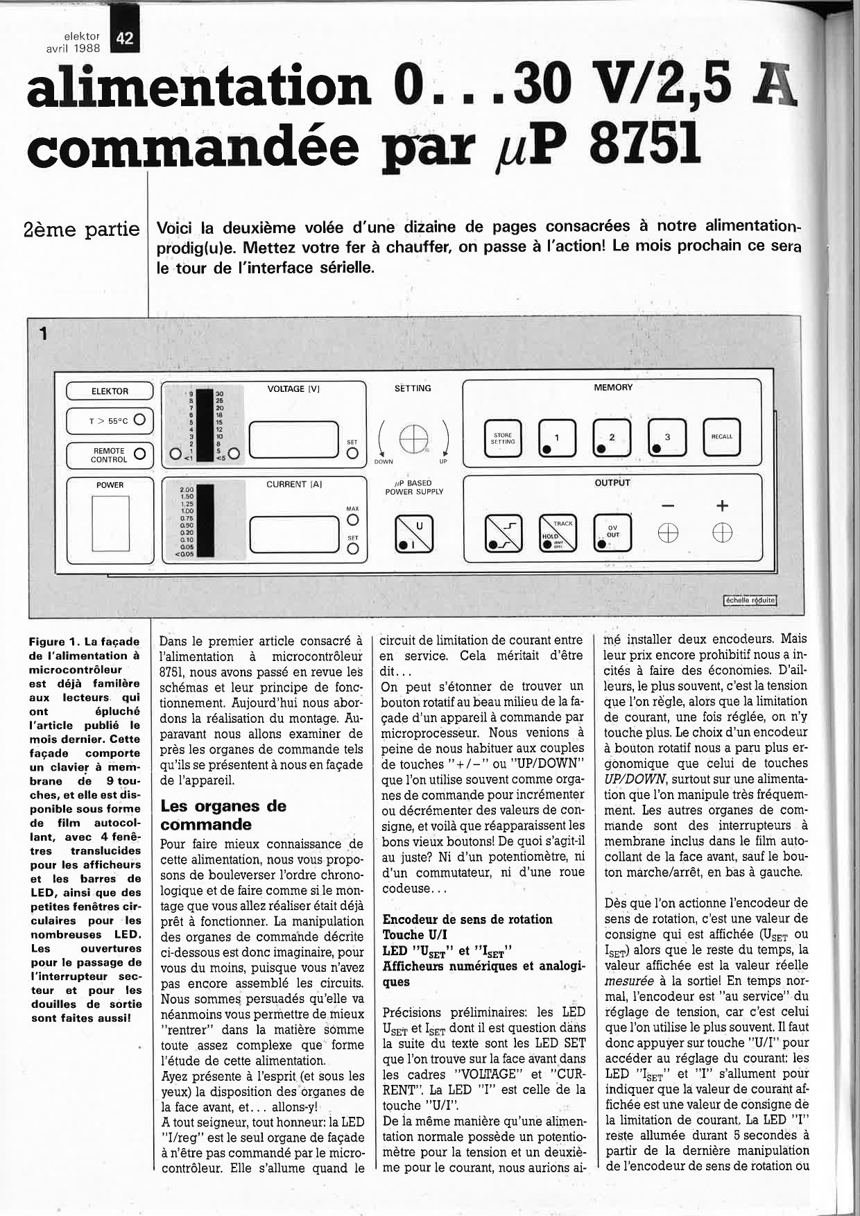 alimentation O ... 30 V/2,5 commandée par µP 8751