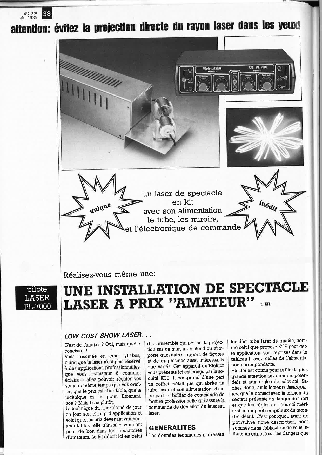 Une installation de spectacle laser a prix "amateur"