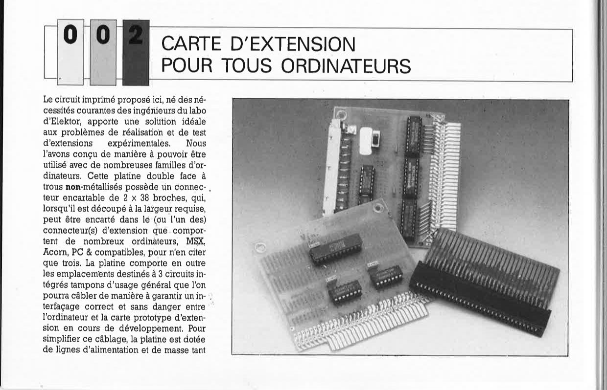 CARTE D`EXTENSION POUR TOUS ORDINATEURS