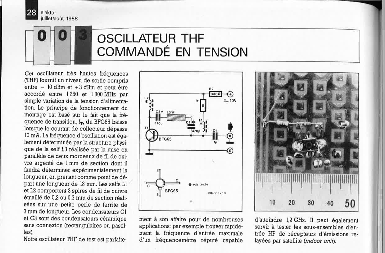 OSCILLATEUR THF COMMANDÉ EN TENSION