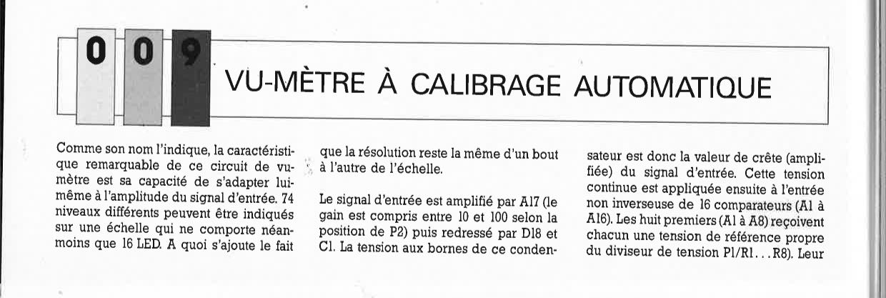 VU-MÈTRE À CALIBRAGE AUTOMATIQUE