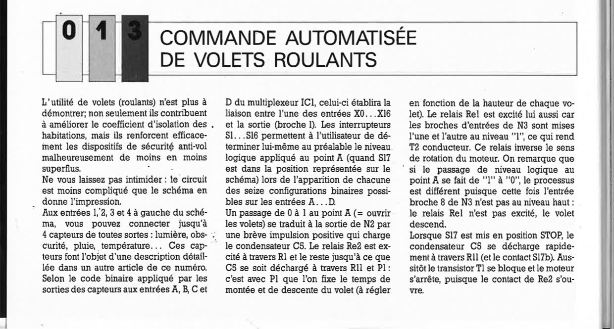 COMMANDE AUTOMATISÉE DE VOLETS ROULANTS