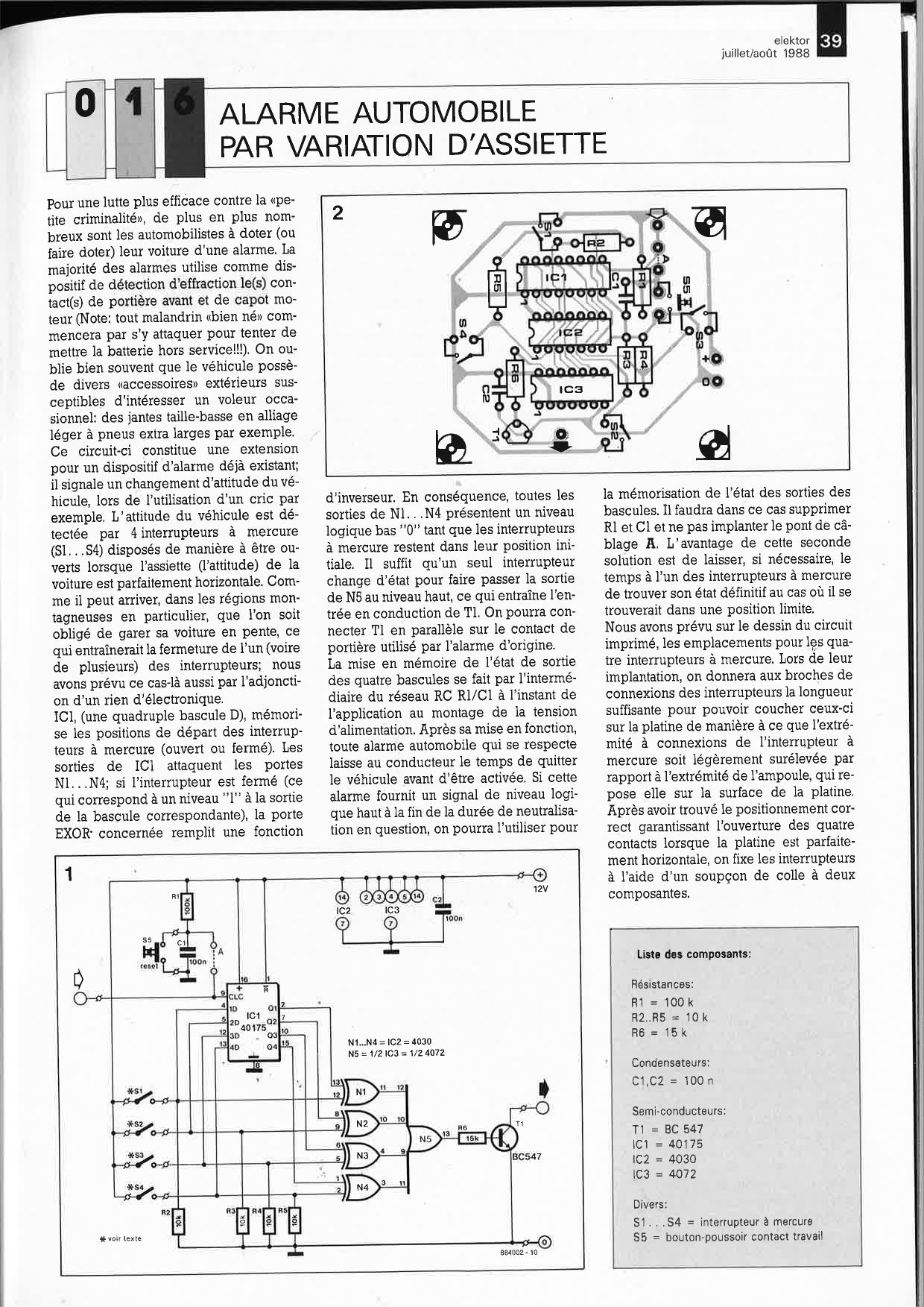 ALARME AUTOMOBILE PAR VARIATION D`ASSIETTE