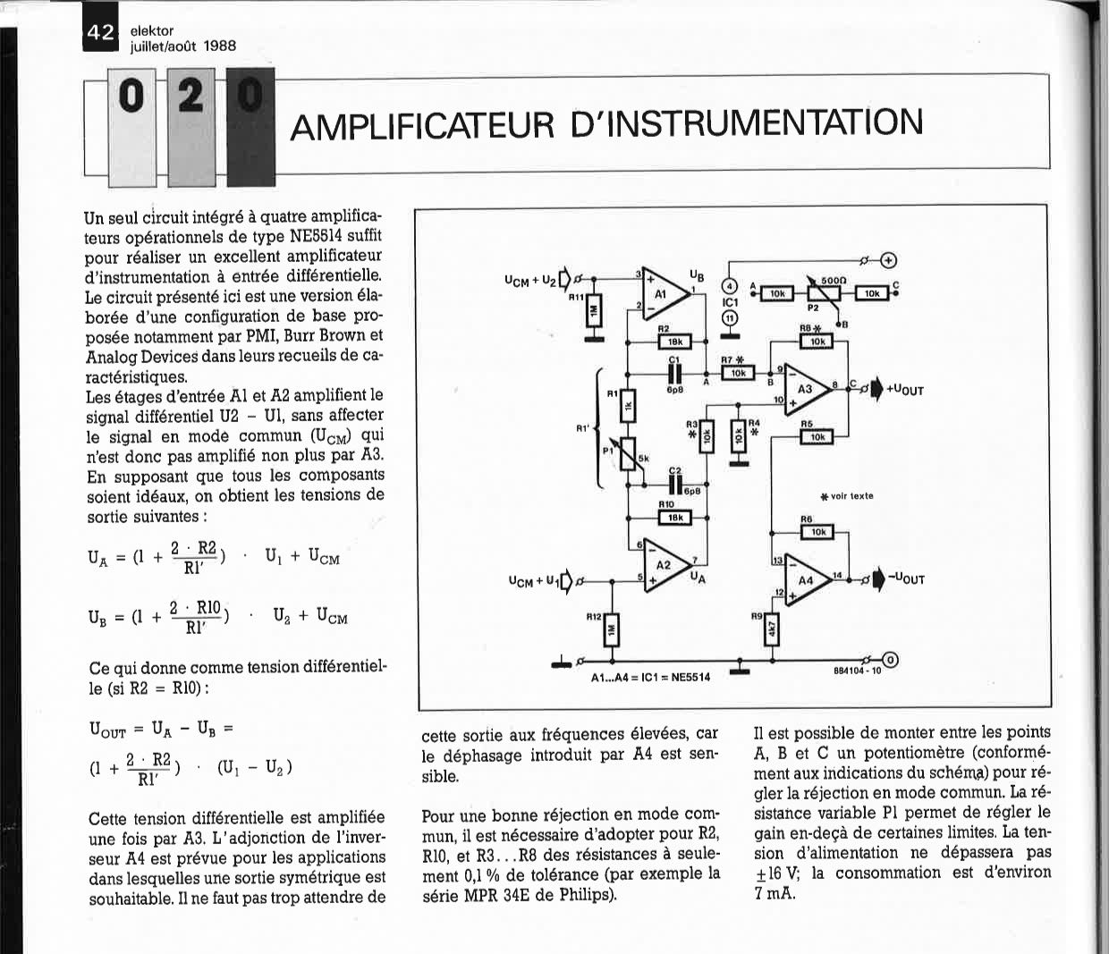 AMPLIFICATEUR D`INSTRUMENTATION