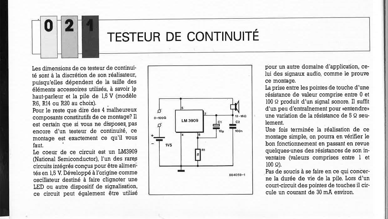 TESTEUR DE CONTINUITÉ