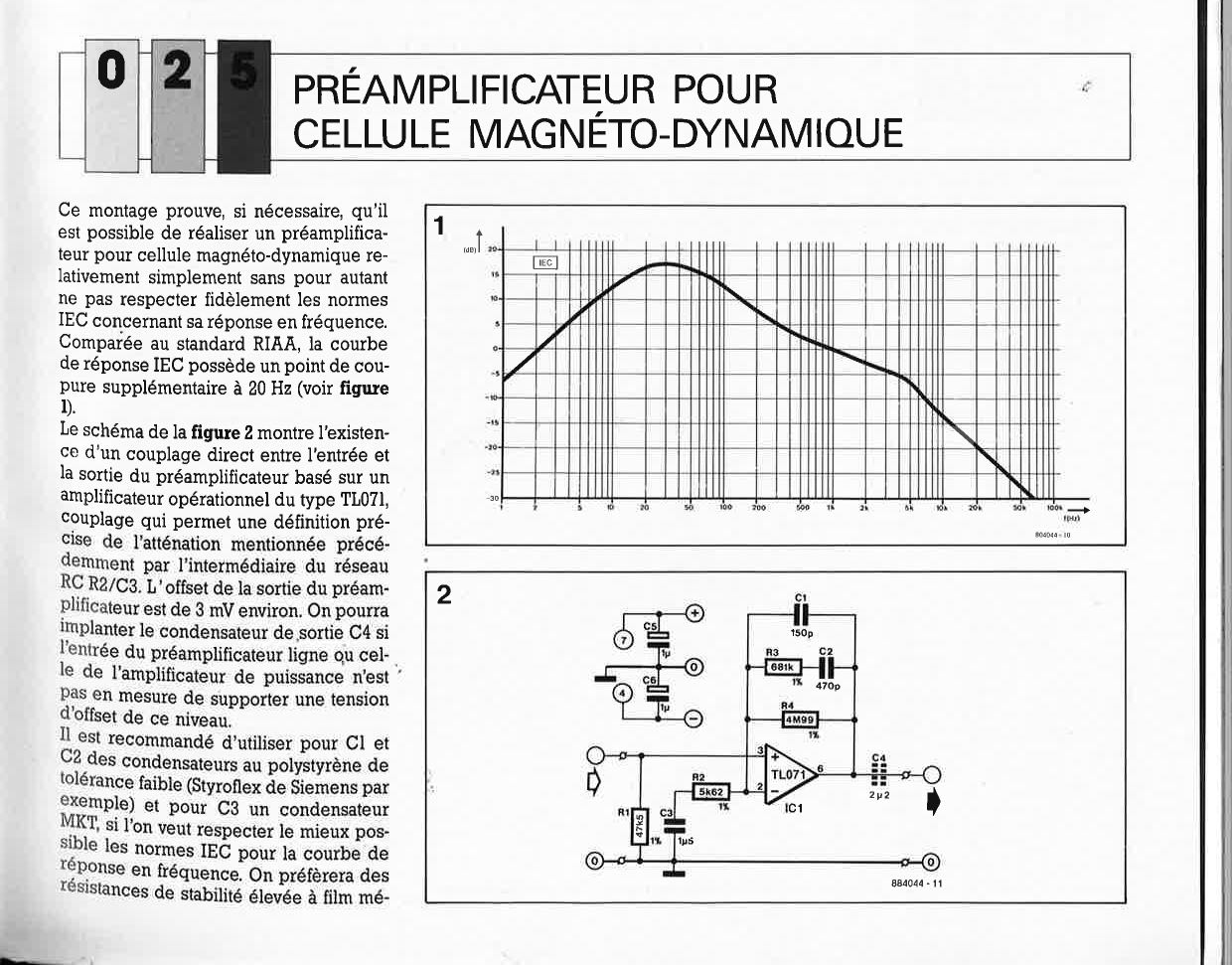 PRÉAMPLIFICATEUR POUR CELLULE MAGNÉTO-DYNAMIQUE