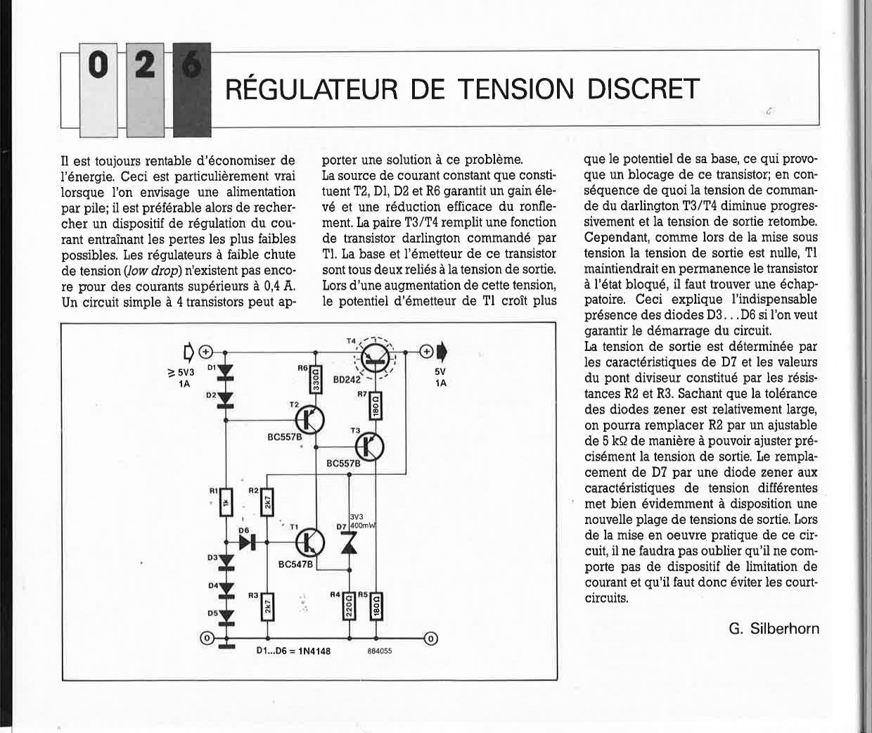 RÉGULATEUR DE TENSION DISCRET