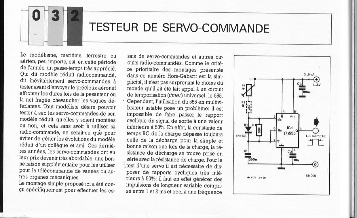 TESTEUR DE SERVO-COMMANDE