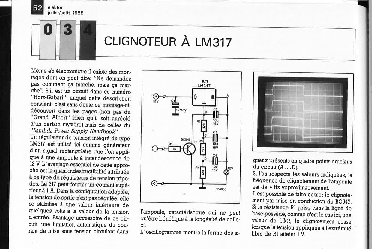 CLIGNOTEUR À LM317