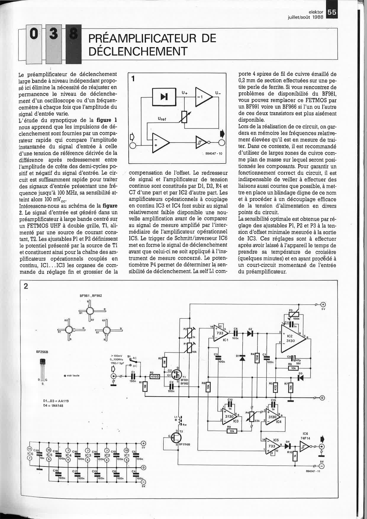 PRÉAMPLIFICATEUR DE DÉCLENCHEMENT