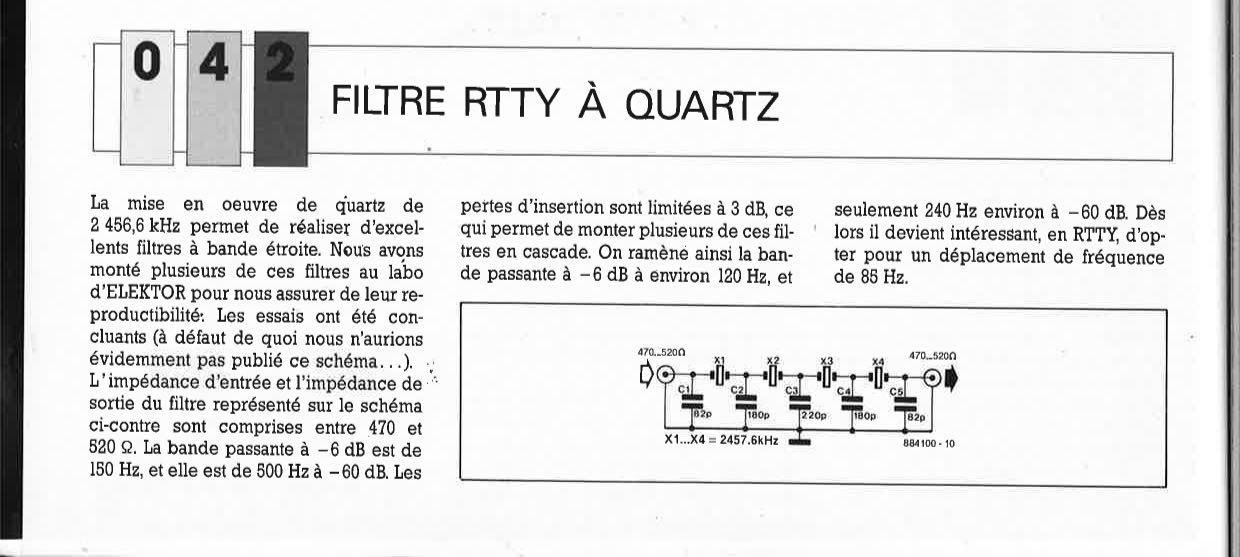 FILTRE RTTY À QUARTZ