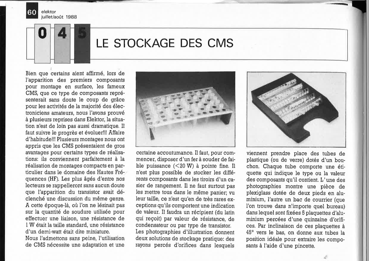 LE STOCKAGE DES CMS