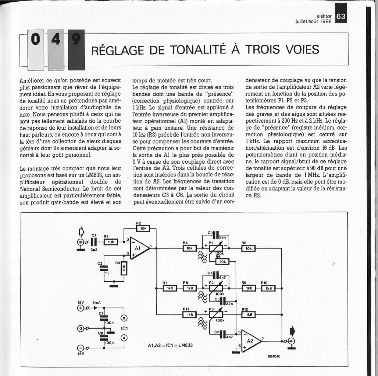 RÉGLAGE DE TONALITÉ À TROIS VOIES