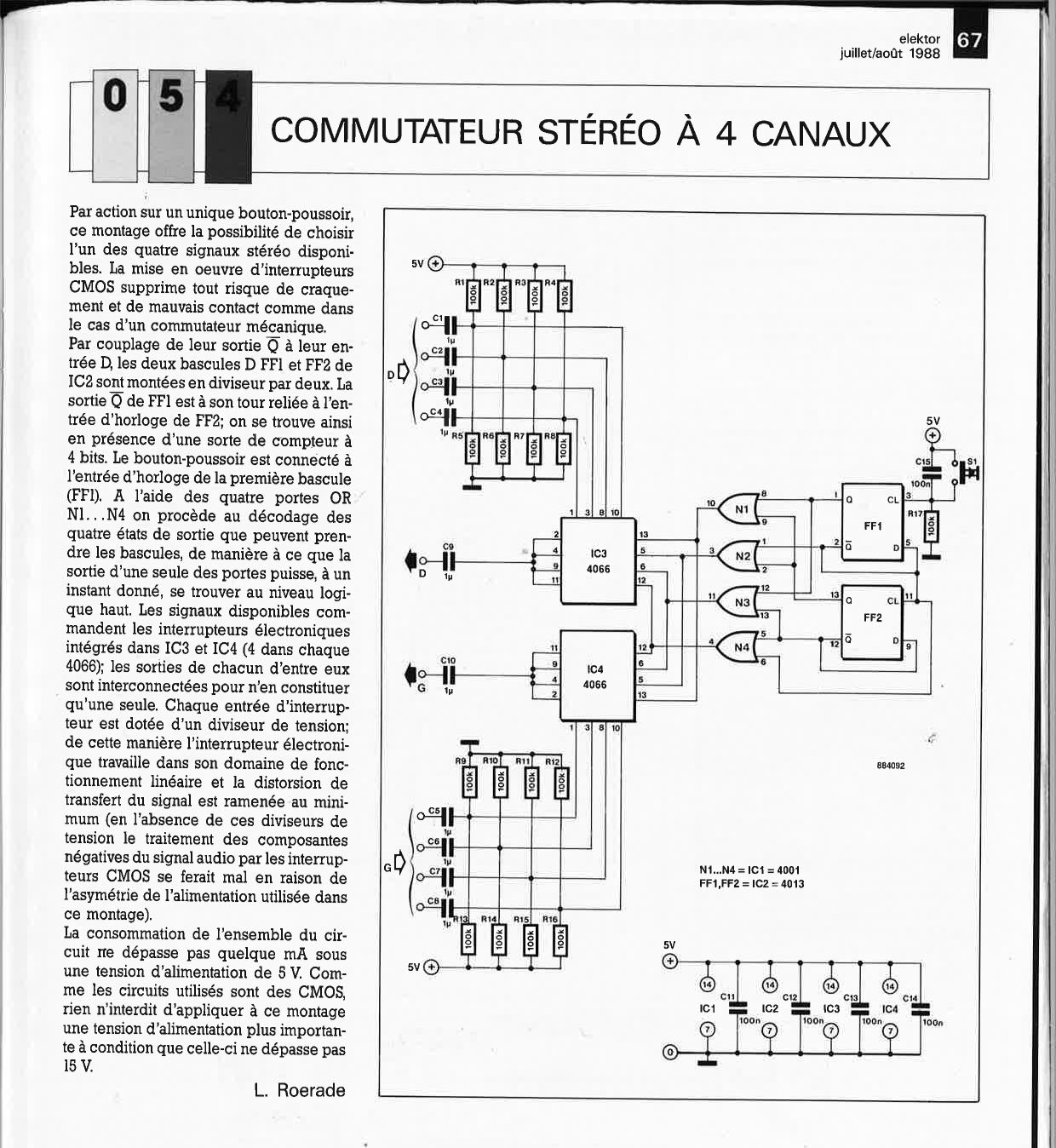 COMMUTATEUR STÉRÉO À 4 CANAUX