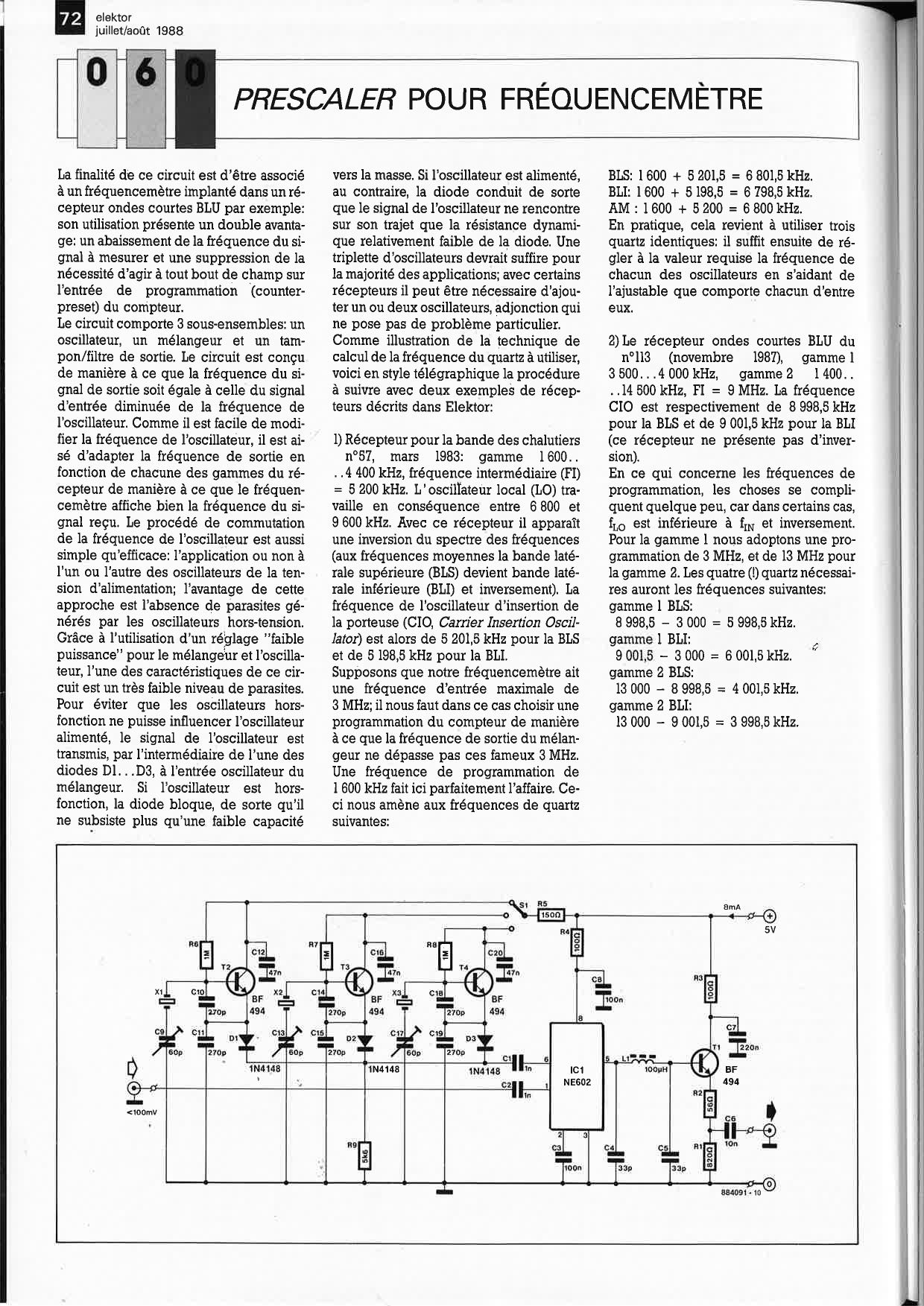 PRESCALER POUR FRÉQUENCEMÈTRE