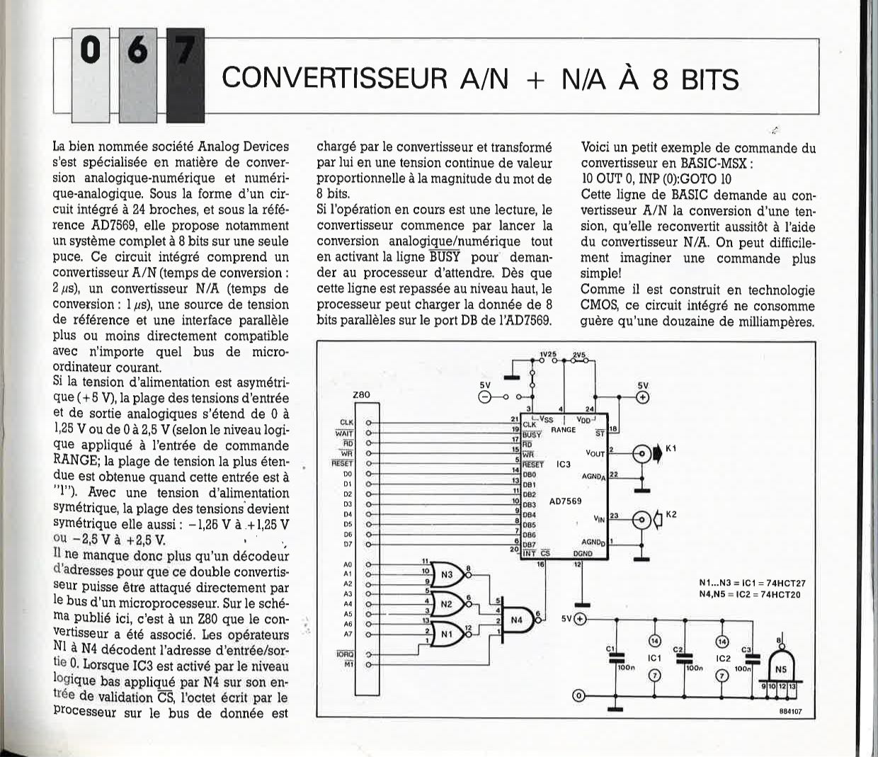 CONVERTISSEUR A/N + N/A À 8 BITS