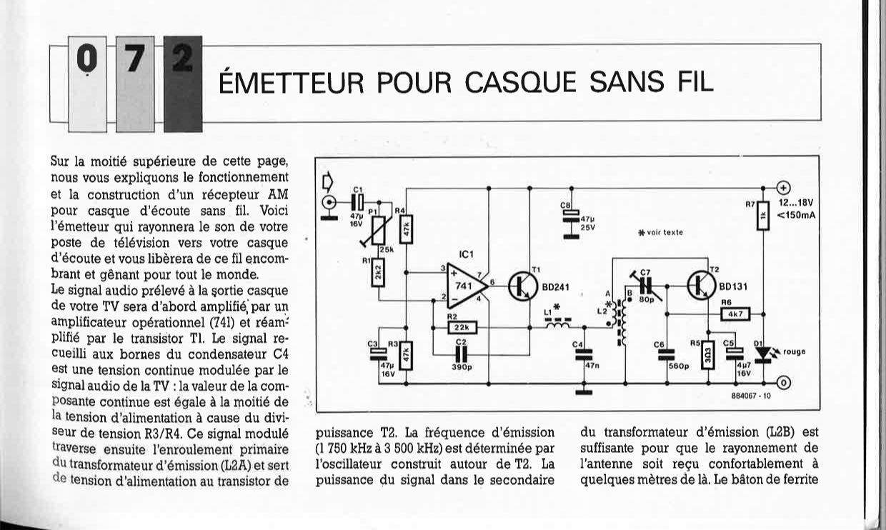 ÉMETTEUR POUR CASQUE SANS FIL