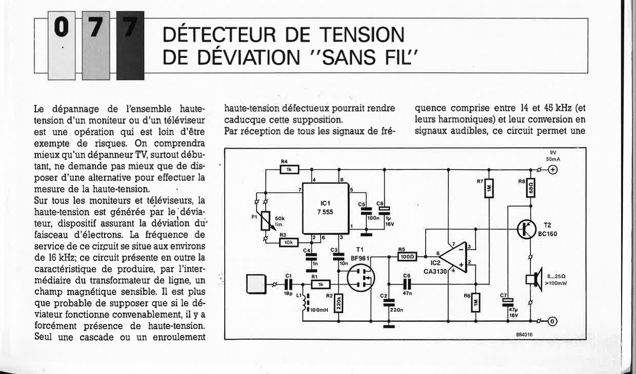 DÉTECTEUR DE TENSION DE DÉVIATION "SANS FIL` 