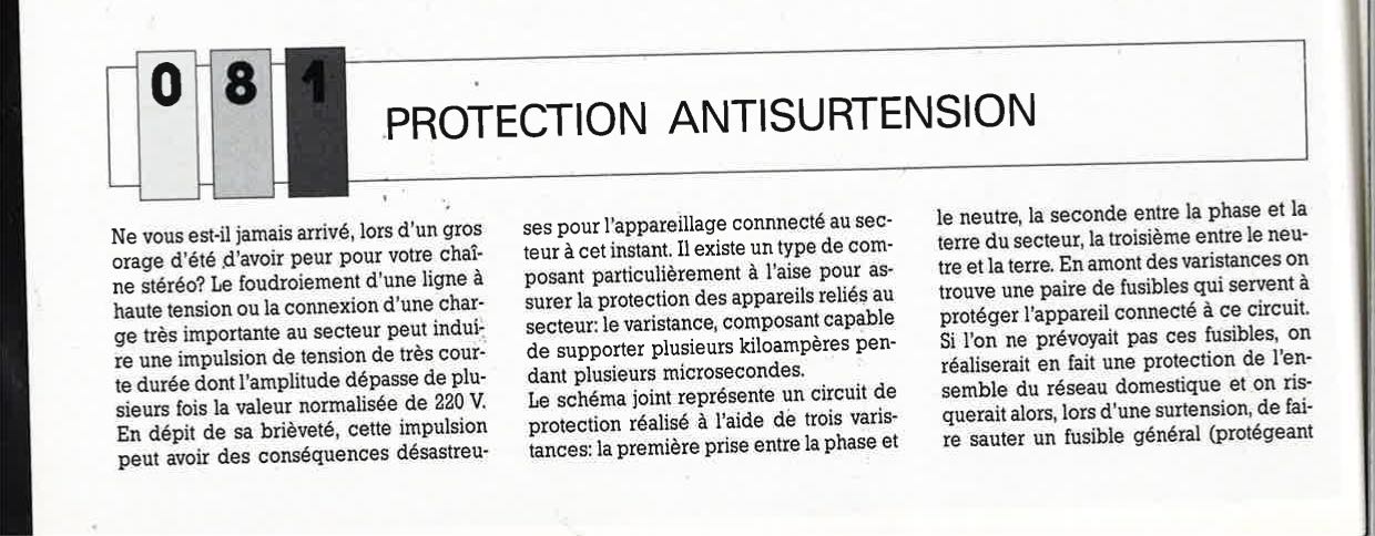 PROTECTION ANTISURTENSION