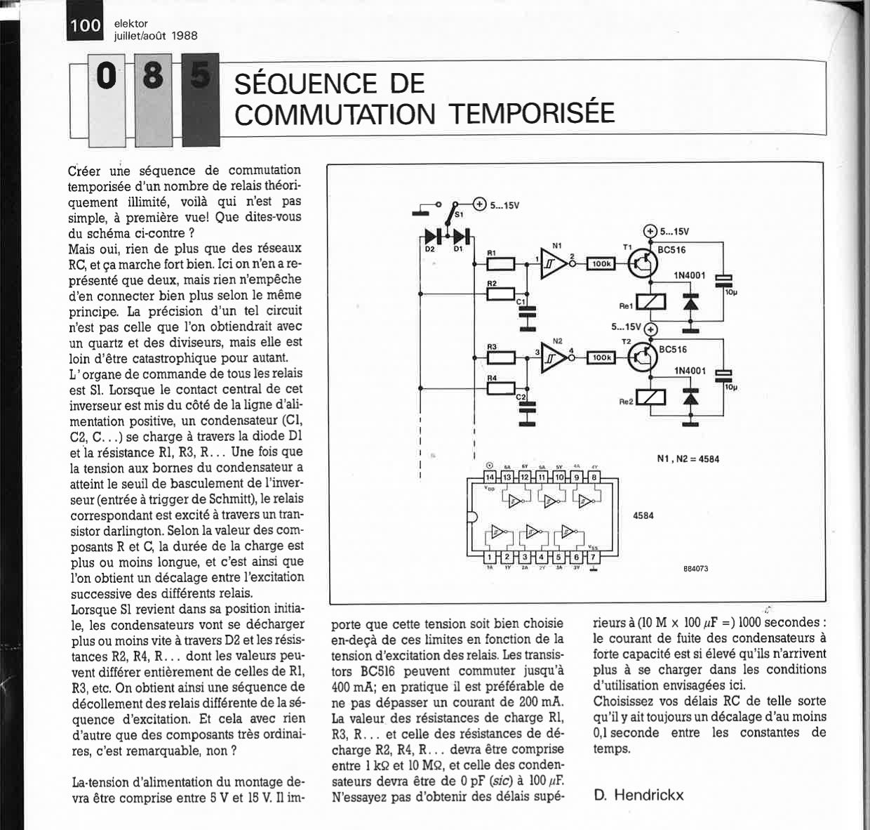 SÉQUENCE DE COMMUTATION TEMPORISÉE