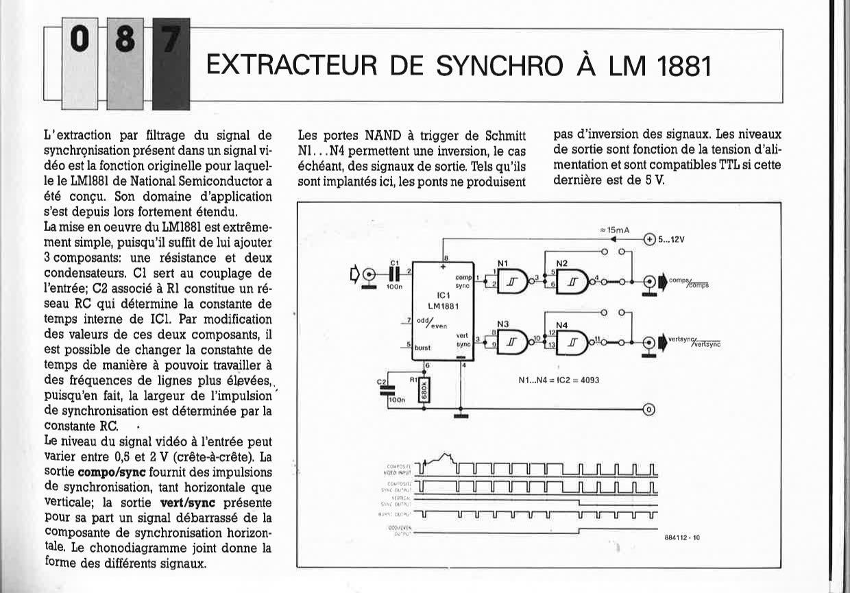 EXTRACTEUR DE SYNCHRO À LM 1881