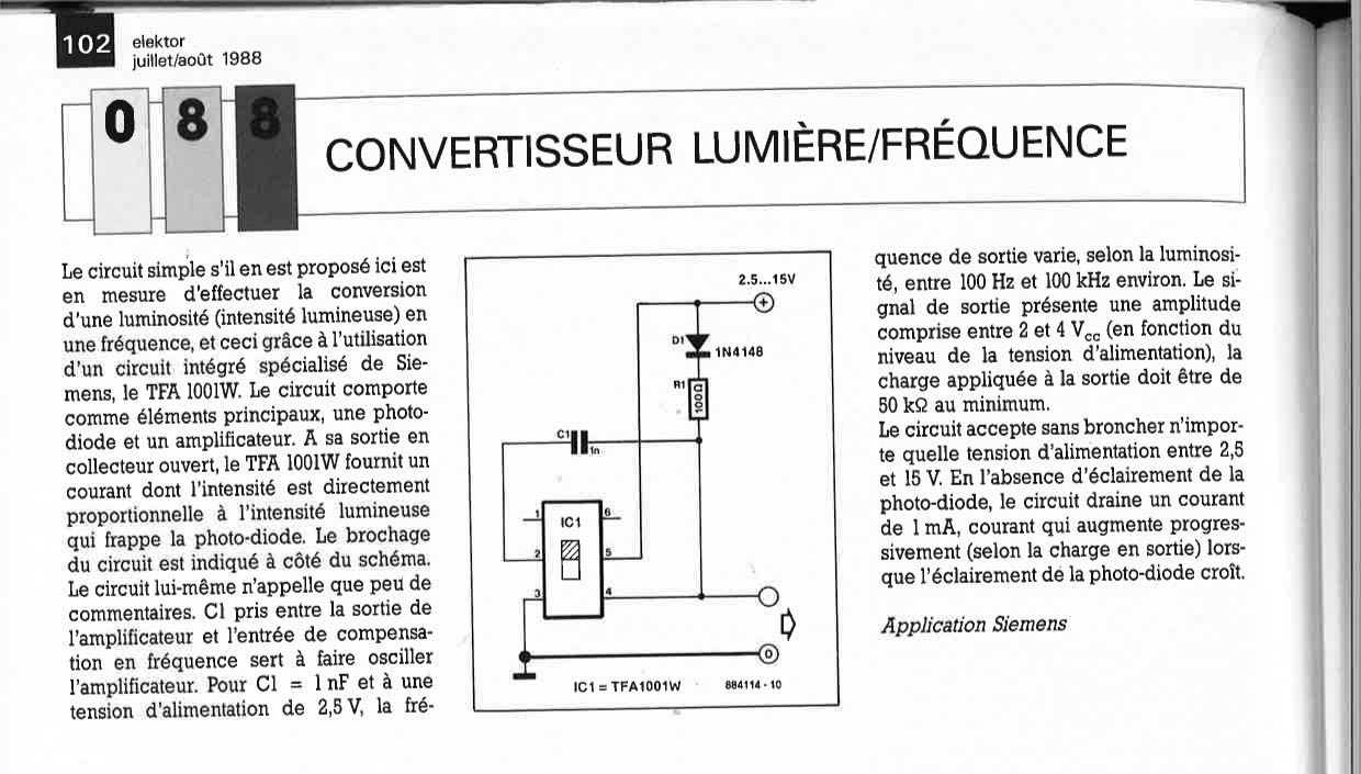 CONVERTISSEUR LUMIÈRE/FRÉQUENCE