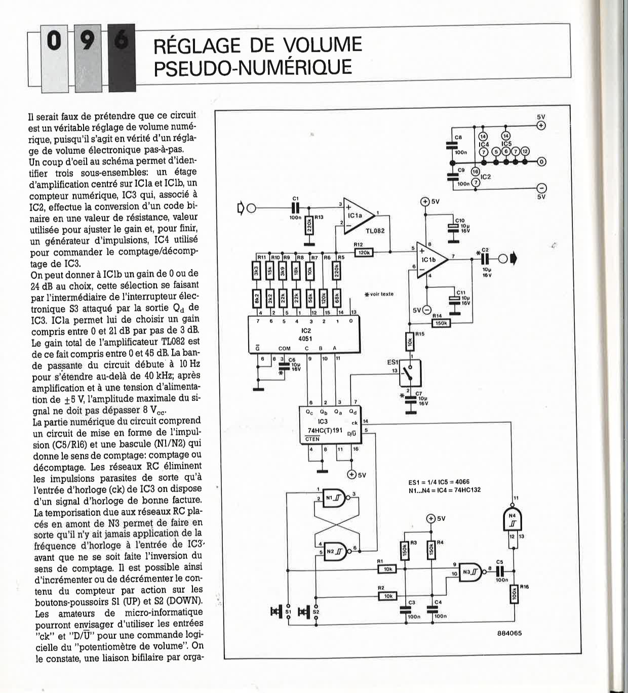 RÉGLAGE DE VOLUME PSEUDO-NUMÉRIQUE