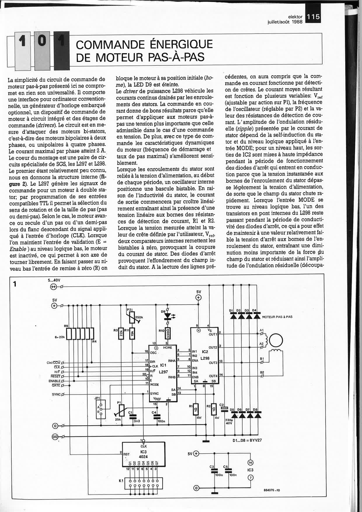 COMMANDE ÉNERGIQUE DE MOTEUR PAS-À-PAS