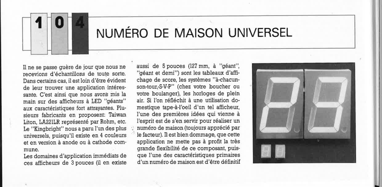 NUMÉRO DE MAISON UNIVERSEL