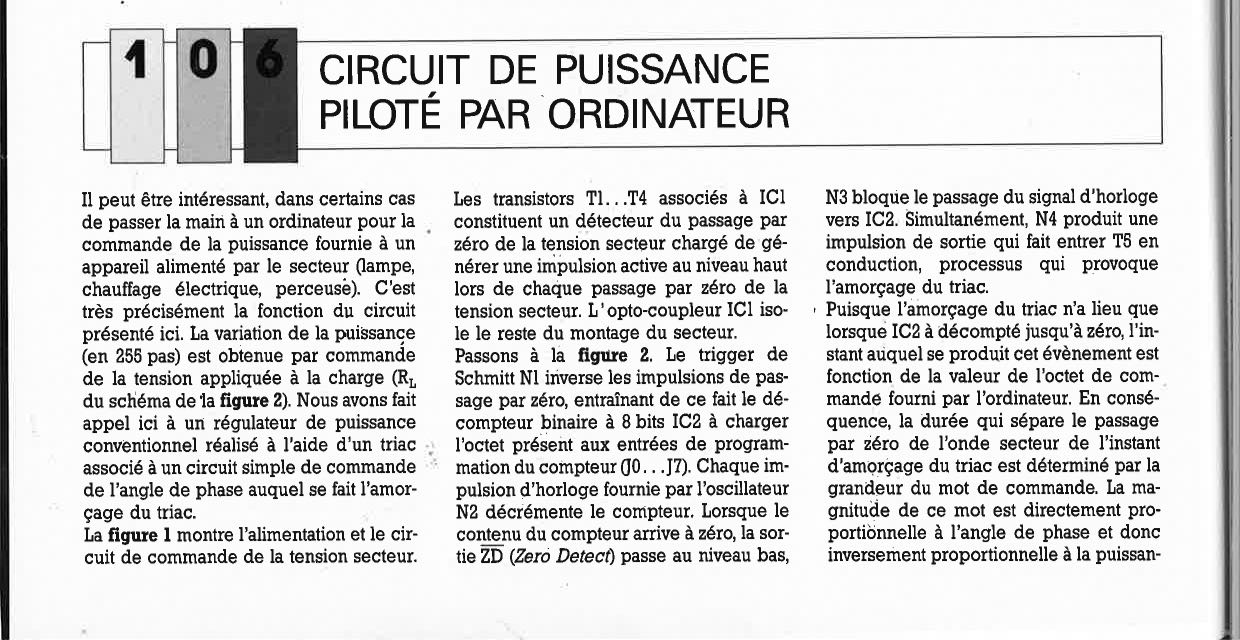 CIRCUIT DE PUISSANCE PILOTÉ PAR -ORDINATEUR