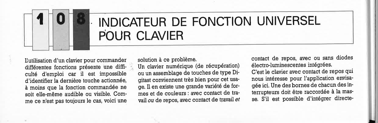 IN DICATEUR DE FONCTION UNIVERSEL POUR CLAVIER