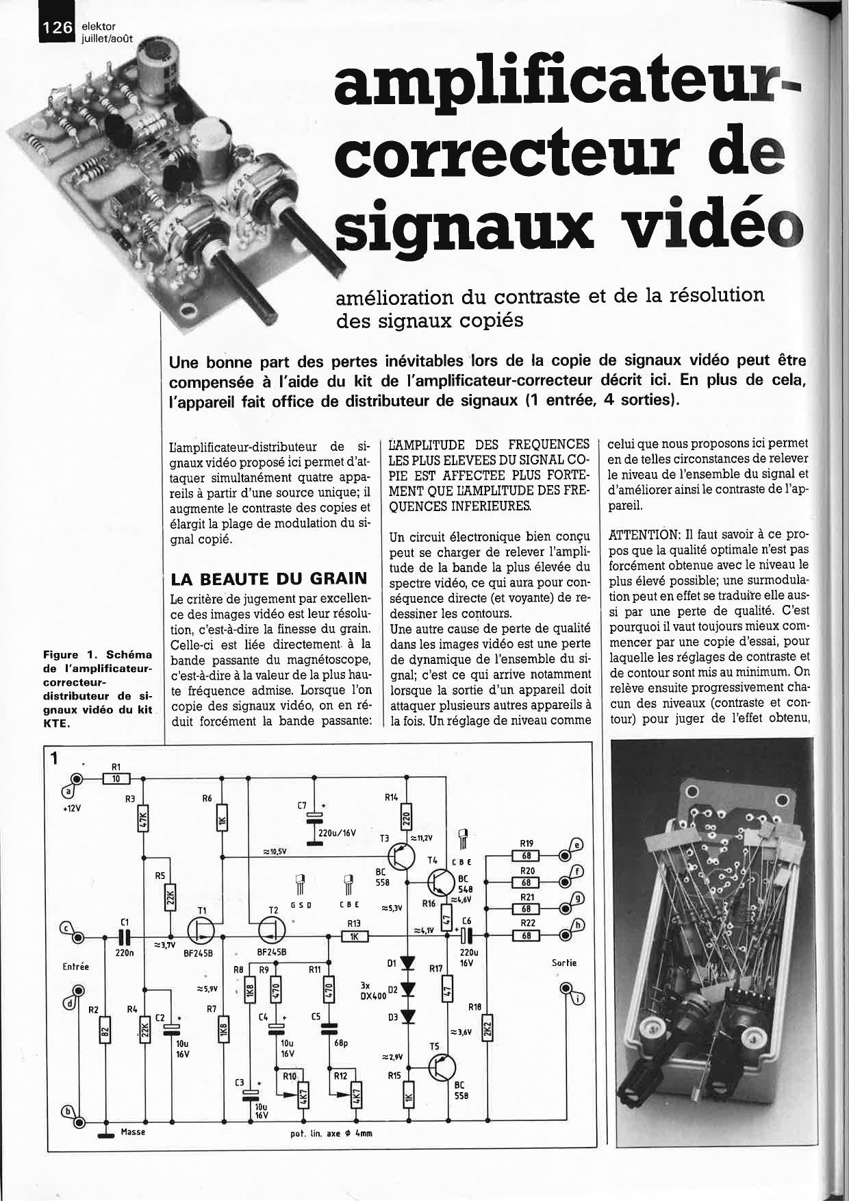 amplificateur correcteur de signaux vidéo