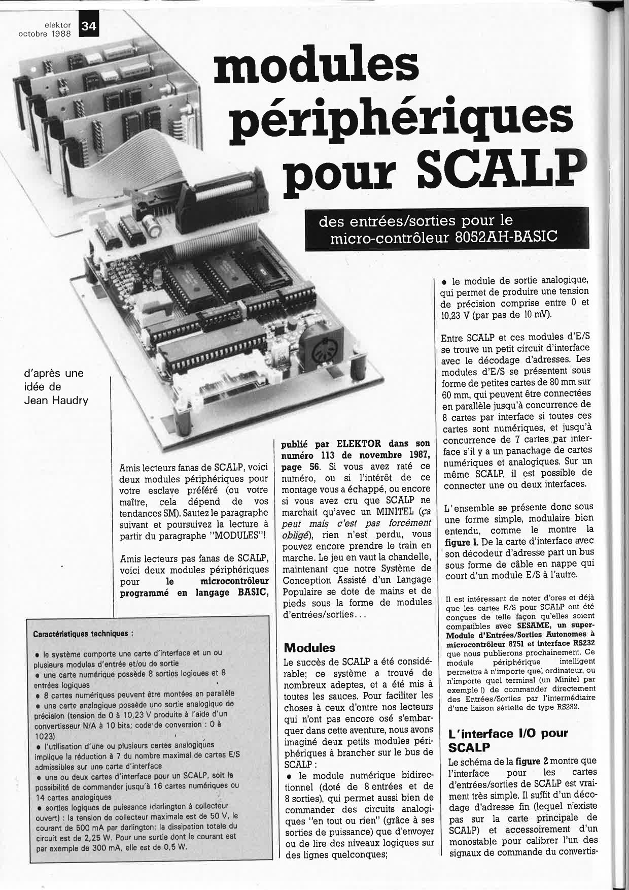 modules périphériques pour SCALP