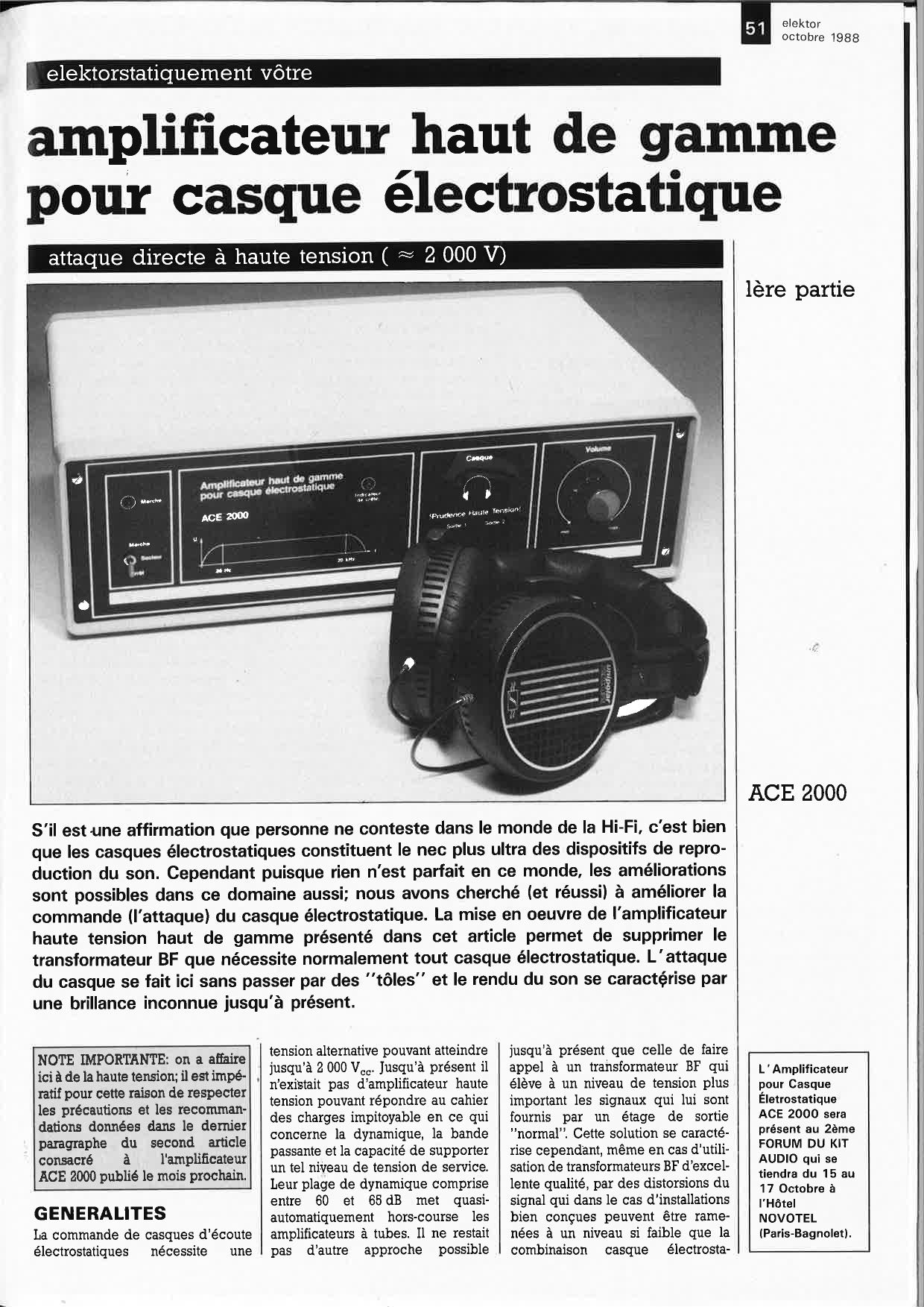 amplificateur haut de gamme pour casque électrostatique