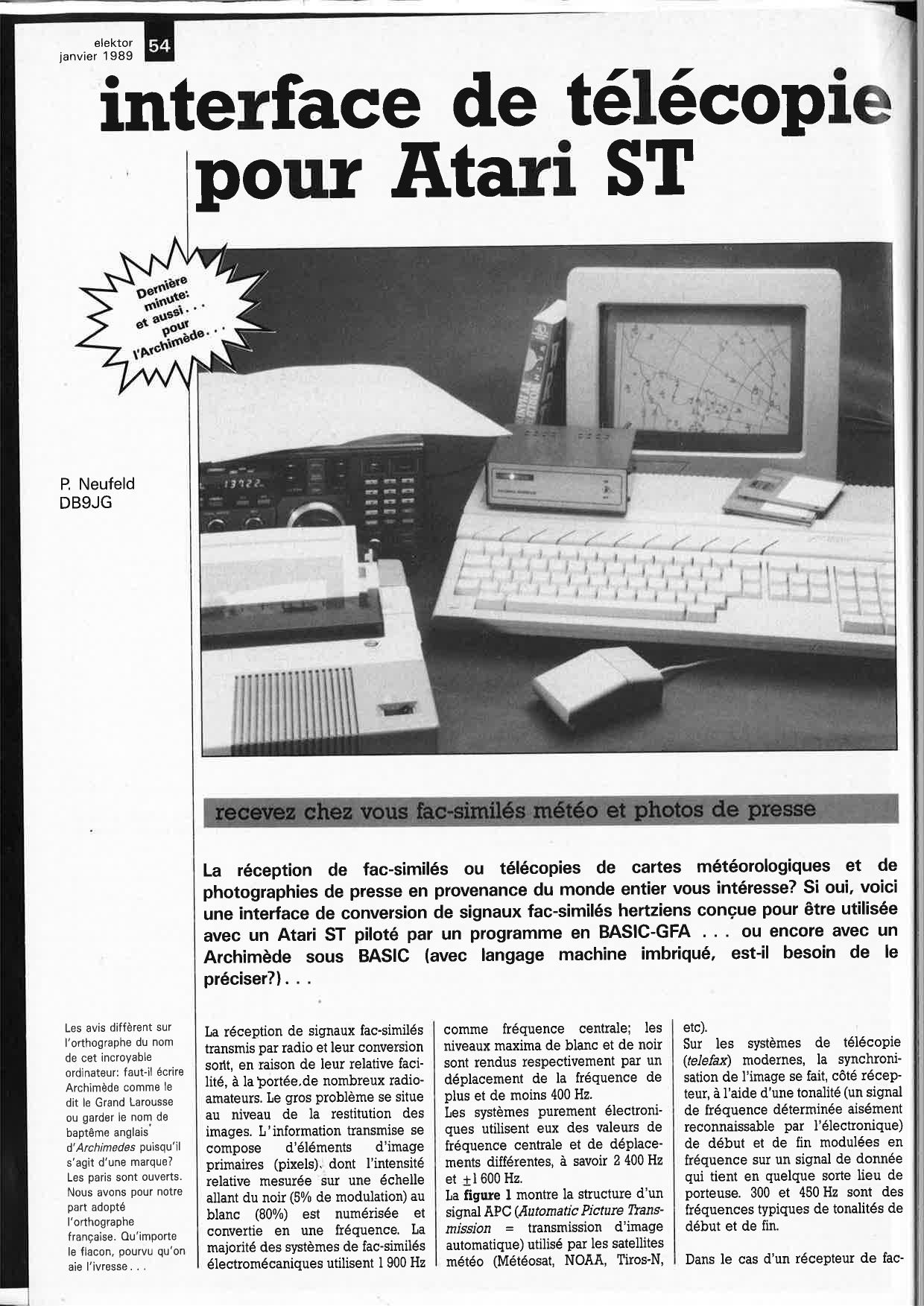 interface de télécopi pour Atari ST 