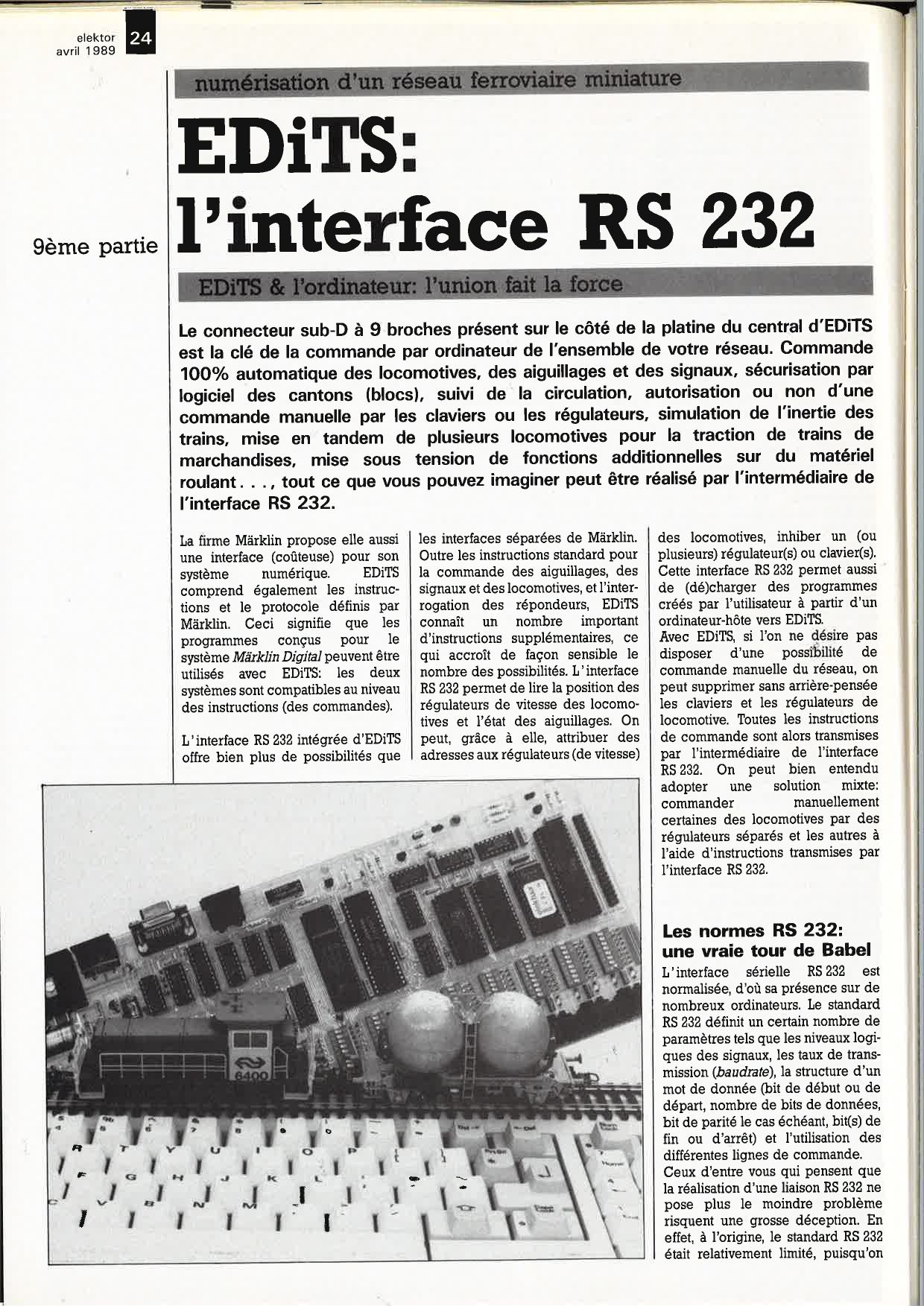 EDiTS: l`interface RS 232 