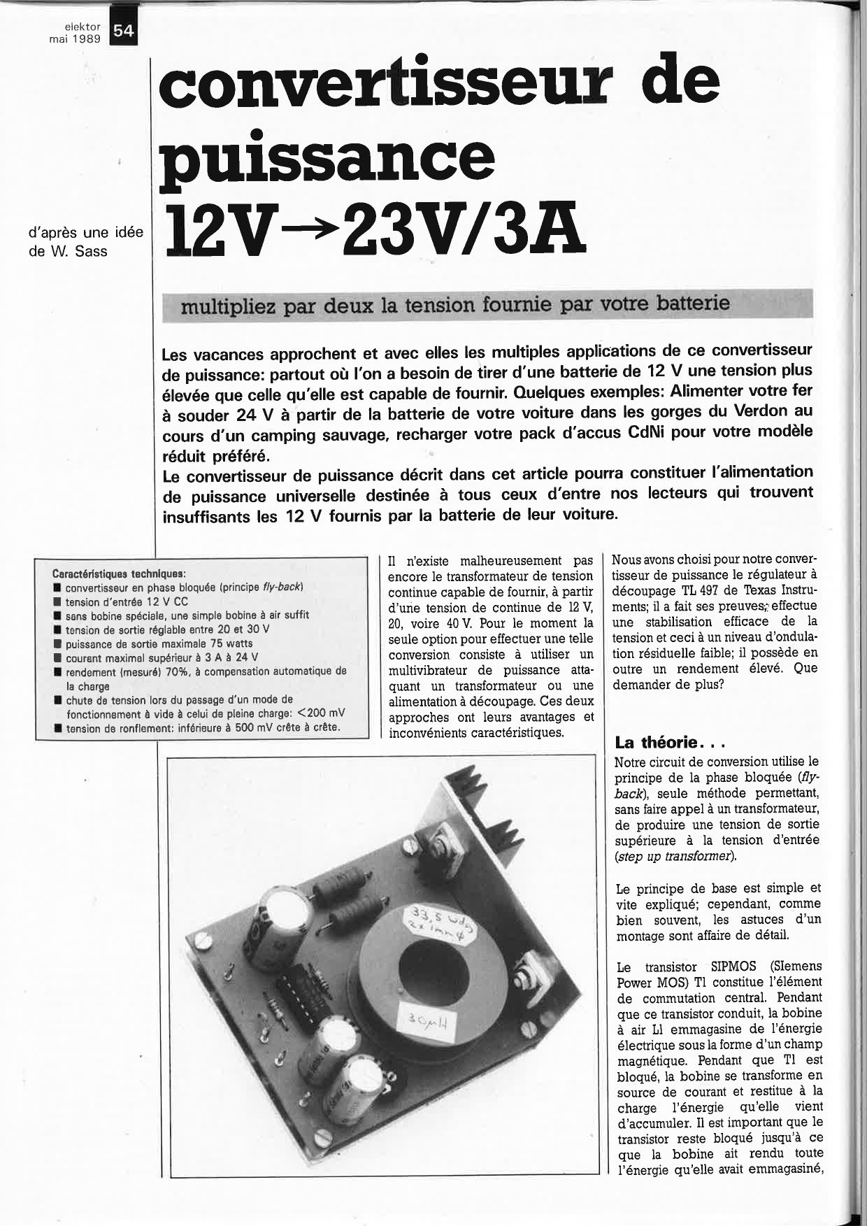convertisseur de puissance 12V - 23V/3A