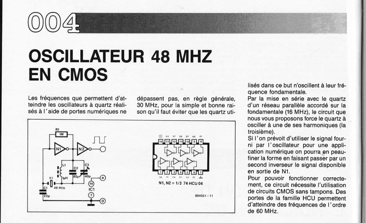 OSCILLATEUR 48 MHZ EN CMOS